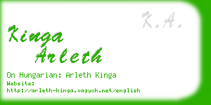 kinga arleth business card